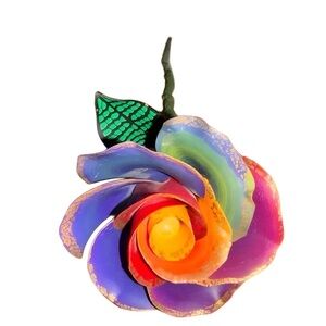 A Rainbow Colored Artists Rose
